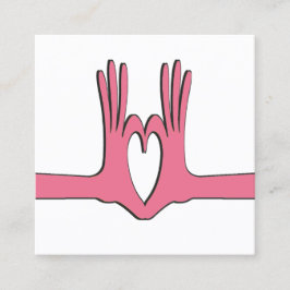 Hands- und Herzgeschenkkarte Quadratische Visitenkarte