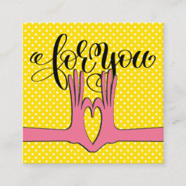 Hands- und Herzgeschenkkarte Quadratische Visitenkarte