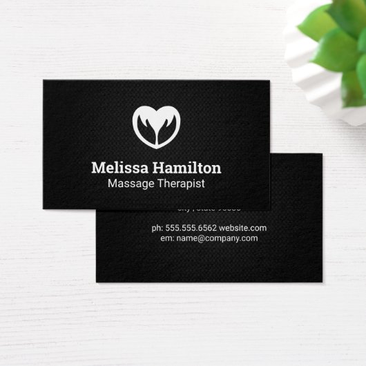 Hands- und Herzsymbol | Schwarzer Meshhintergrund (Schreibtisch)