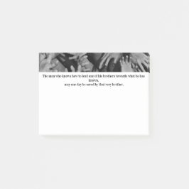 Hands zum symbolischen Erkennen in Monochrome Post-it Klebezettel