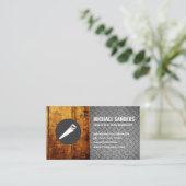 Handsäge | Holz und Stahl Visitenkarte (Stehend Vorderseite)