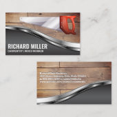 Handsäge | Holzkappen | Metallveredelung Visitenkarte (Vorne/Hinten)