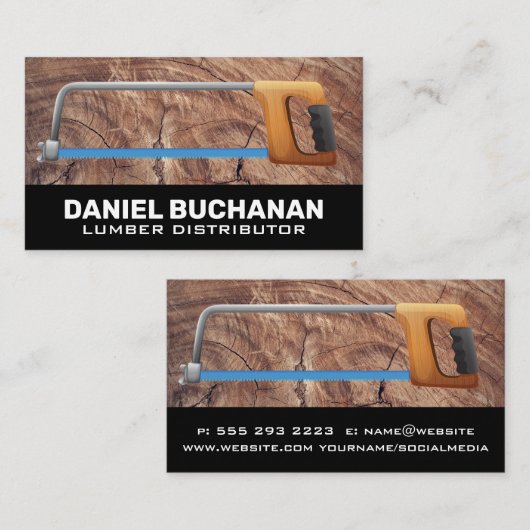 Handsäge | Holzkörner Visitenkarte (Vorne/Hinten)
