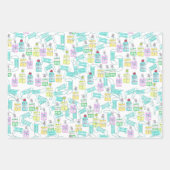 Handsanitizer Gel Flaschen Wasserfarbe Geschenkpapier Set (Vorderseite 3)