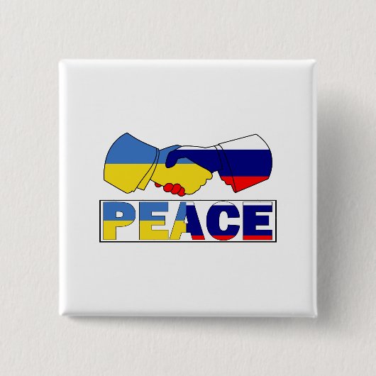 Handschake des Friedens, ukrainische Flagge für Ru Button (Vorderseite)