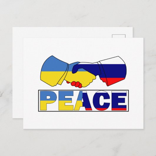 Handschake des Friedens, ukrainische Flagge für Ru Postkarte (Vorne/Hinten)
