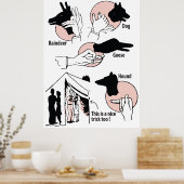 Handschattenpuppen, schöner Trick, Spaß, Vintag Poster (Küche)