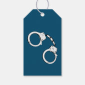 Handschellen auf blau geschenkanhänger (Vorderseite)