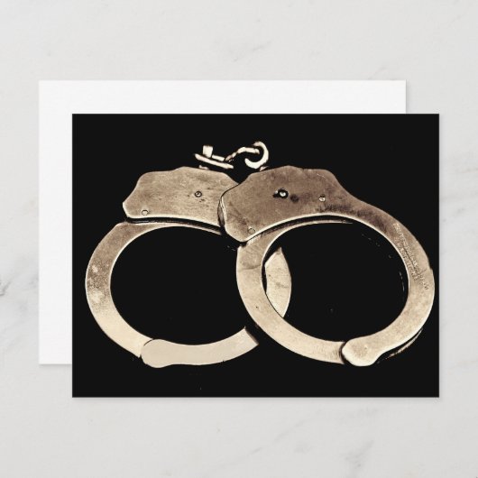 Handschellen-Einladung Einladung (Vorne/Hinten)