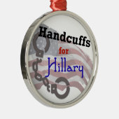 Handschellen für HIllary-Präsidentschaftswahl Silbernes Ornament (Rechts)