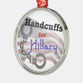 Handschellen für HIllary-Präsidentschaftswahl Silbernes Ornament (Links)