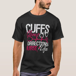 Handschellen Handschuhe Korrekturen Gefängnis Pfle T-Shirt
