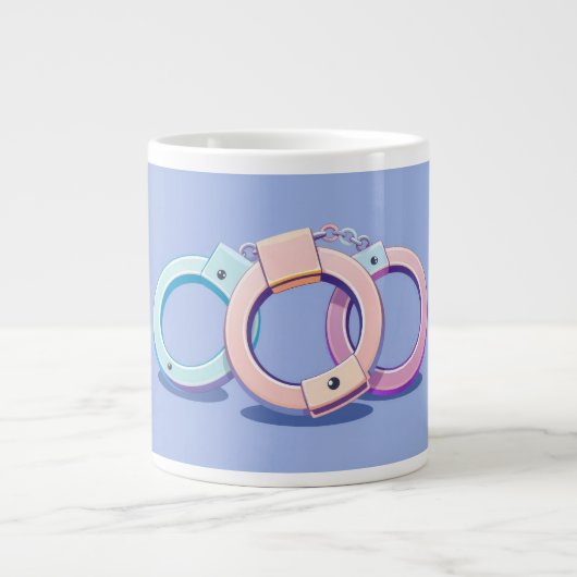 Handschellen Jumbo-Tasse (Vorderseite)