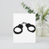 Handschellen Kontur Silhouette Postkarte (Stehend Vorderseite)