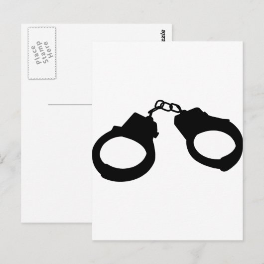 Handschellen Kontur Silhouette Postkarte (Vorne/Hinten)