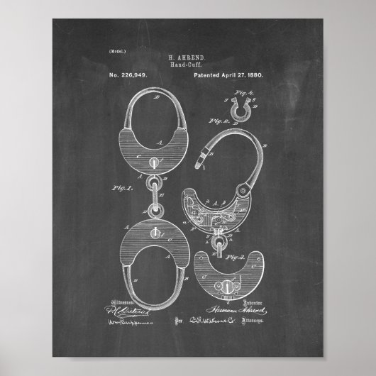Handschellen-Patent - Kopfbrett Poster (Vorne)