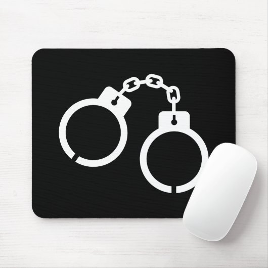 Handschellen-Piktogramm Mousepad (Mit Mouse)
