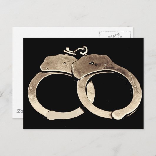 Handschellen Postkarte (Vorne/Hinten)