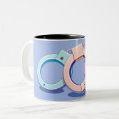 Handschellen Zweifarbige Tasse (Vorderseite Links)