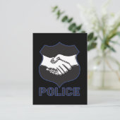 Handschlag der Polizei Postkarte (Stehend Vorderseite)