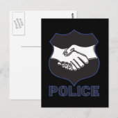 Handschlag der Polizei Postkarte (Vorne/Hinten)