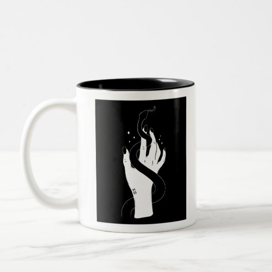 Handschlangenentwurf Zweifarbige Tasse (Links)