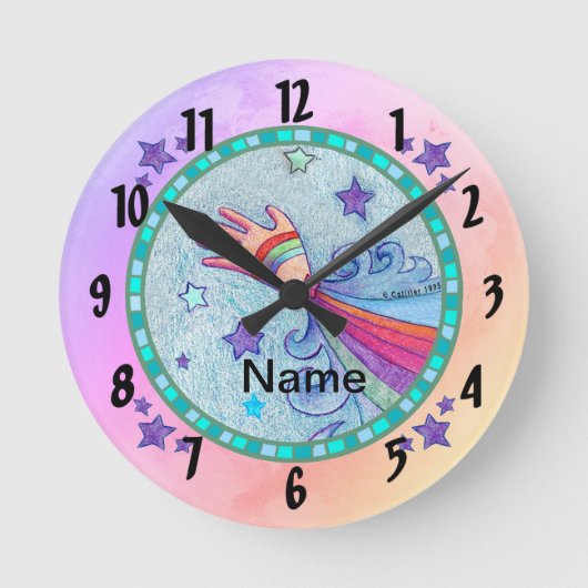 Handschloss Runde Wanduhr (Vorderseite)