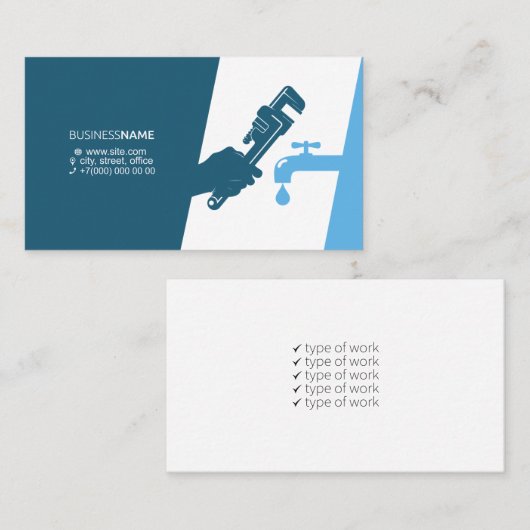 Handschlüssel der KlempnerVisitenkarte Visitenkarte (Vorne/Hinten)