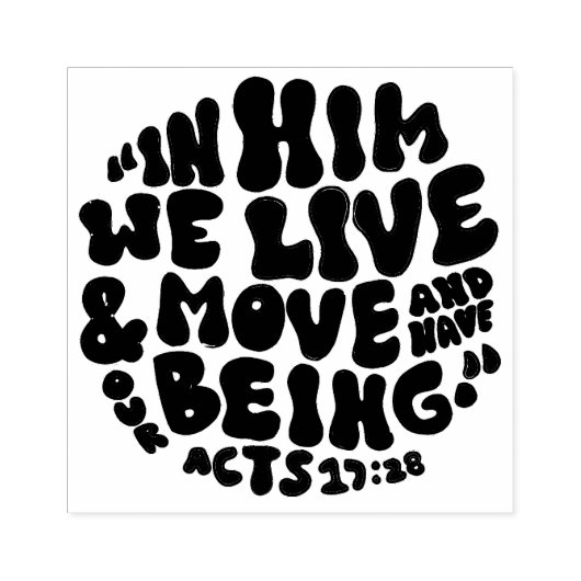 Handschrift 17:28 Bibel Verse Typografie Gummistempel (Prägung)