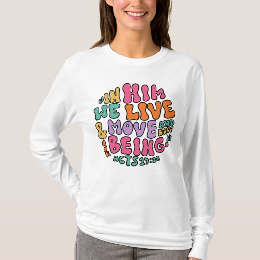 Handschrift 17:28 Handschrift farbenfrohe Typograf T-Shirt (Vorderseite)