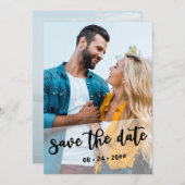 Handschrift 2 Foto Durchsichtiges Overlay Save The Date (Vorne/Hinten)