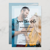 Handschrift 2 Foto Semi Opaque Overlay Save The Date (Vorne/Hinten)