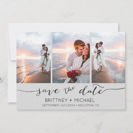 Handschrift 3 Image Light Gray Save The Date (Vorderseite)