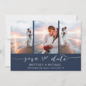Handschrift 3 Image Navy Blue Save The Date (Vorderseite)