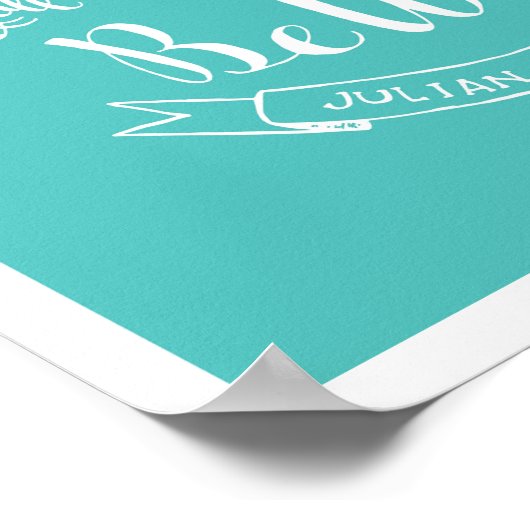 Handschrift "Alle müssen gut sein" - Türkis Poster (Ecke)