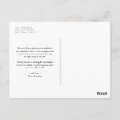 Handschrift auf der Tafel Danke, Postkarte (Rückseite)