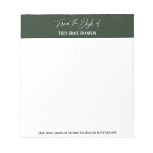 Handschrift aus dem Schreibtisch des Evergreen Col Notizblock
