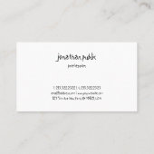 Handschrift Beruflich Einfache moderne Coole Schri Visitenkarte (Rückseite)