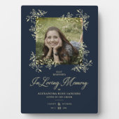 Handschrift Chic Blüh Navy Wedding Memoral P Fotoplatte (Vorderseite)