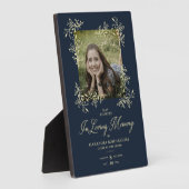 Handschrift Chic Blüh Navy Wedding Memoral P Fotoplatte (Seite)