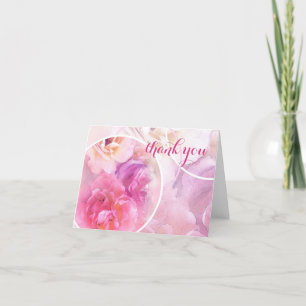 Handschrift Danke Elegante Wasserfarben Rosen
