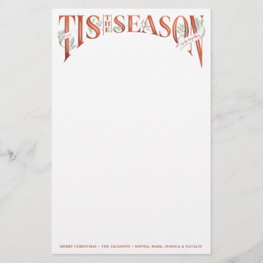 Handschrift das Weihnachtsfest der Jahreszeit Briefpapier (Vorderseite)