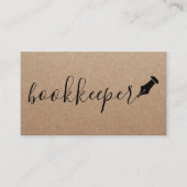 Handschrift des Buchhalters Rustic Kraft Visitenkarte (Vorderseite)
