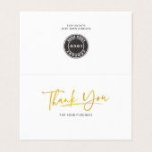 Handschrift des Firmenlogos Mini-Dankeschön-Karte Visitenkarten (Außenseite Aufgefaltet)