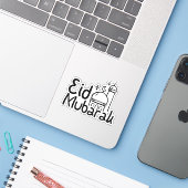 Handschrift "Eid Mubarak" Aufkleber (Laptop mit iPhone)