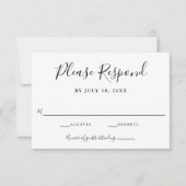 Handschrift Einfache Minimalistische Chic Sauberke RSVP Karte (Vorderseite)