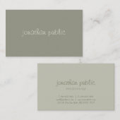 Handschrift Einfache Modisch Elegante grüne Vorlag Visitenkarte (Vorne/Hinten)