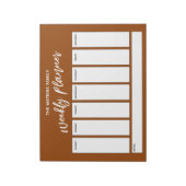 Handschrift, einfacher Wochenplaner Burnt Orange Notizblock (Rotiert)