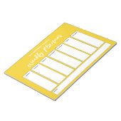 Handschrift, einfaches Wochenplaner Bright Senf Notizblock (angewinkelt)