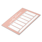 Handschrift, einfaches Wochenplaner Korallenrosa Notizblock (angewinkelt)